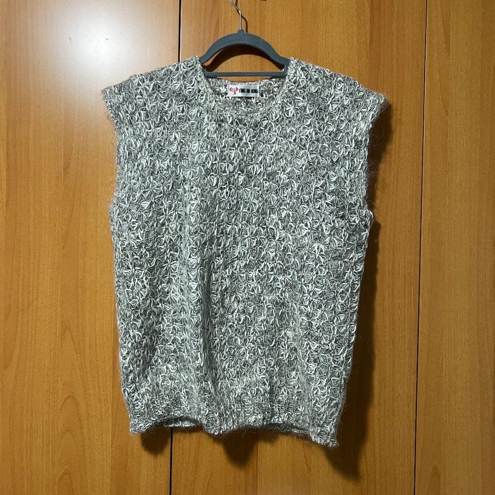 Gray Knitted Sweater Vest